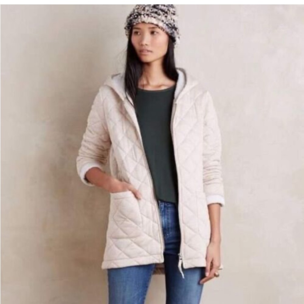 “Anthropologie” Sunday Saturday Gwynn, hooded quilted jacket; size XS - Picture 1 of 15